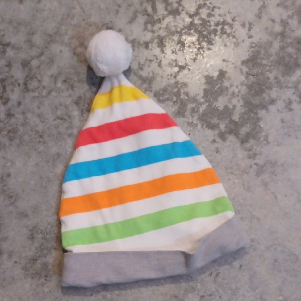 Striped Multicolor Kids Pom-Pom Beanie